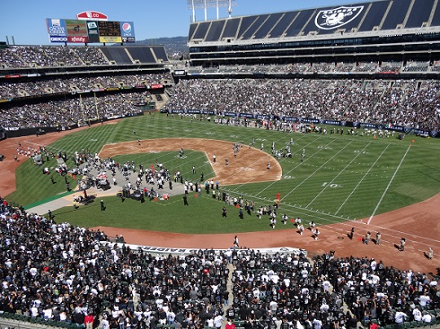 Image result for oakland coliseum football baseball