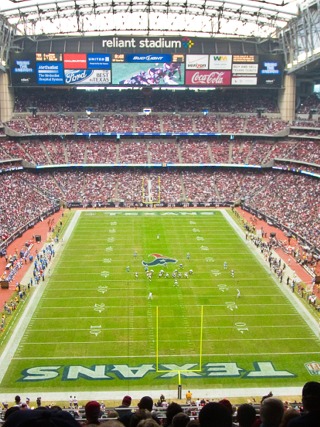 View from the endzone at Reliant Stadium in Houston, TX