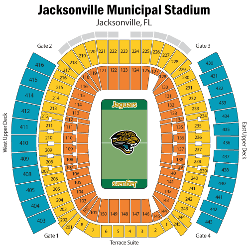 Jacksonville Jaguars Stadium Seating Chart Rows