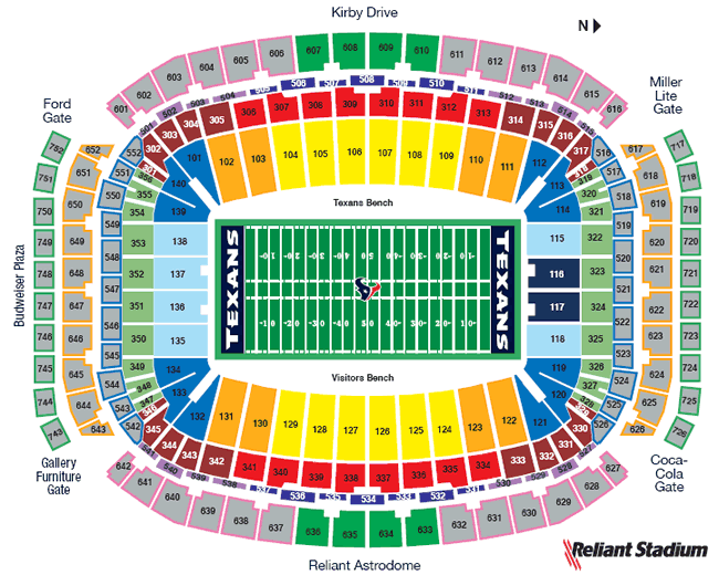Nrg Stadium Houston Texas Seating Chart