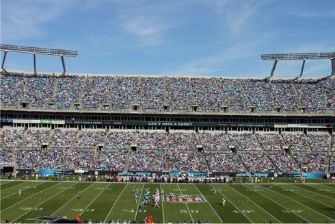 50 yard line at Bank of America Stadium