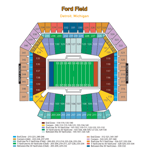 Detroit Lions Stadium Seating Chart