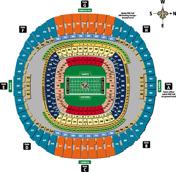 La Superdome Seating Chart