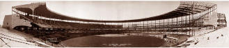 Construction of Cleveland Stadium.