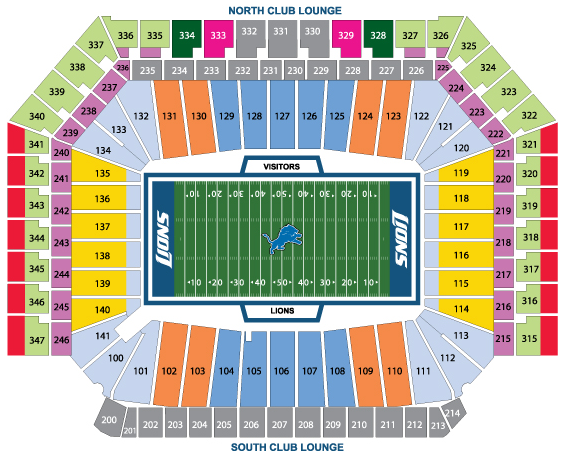 Detroit Lions Seating Chart Virtual