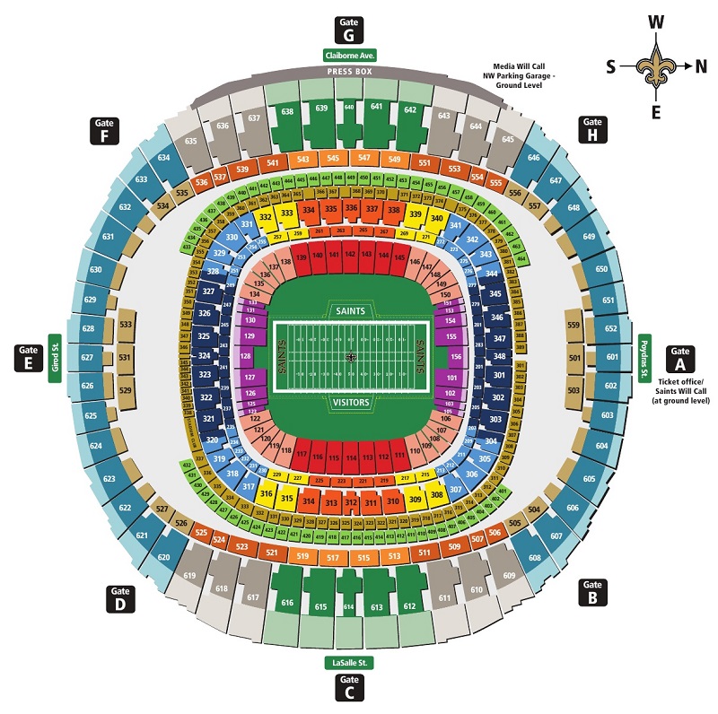 Saints Seating Chart