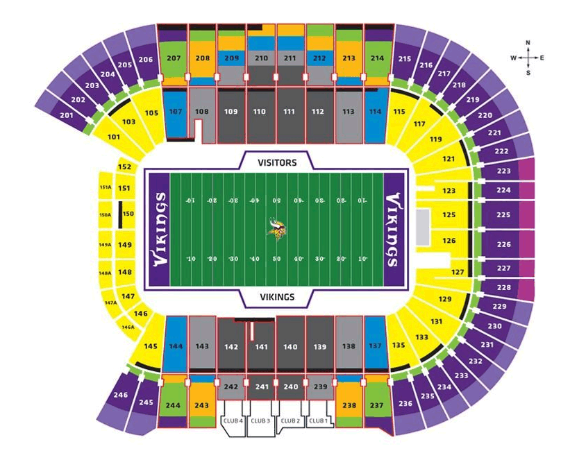 New Vikings Stadium Seating Chart