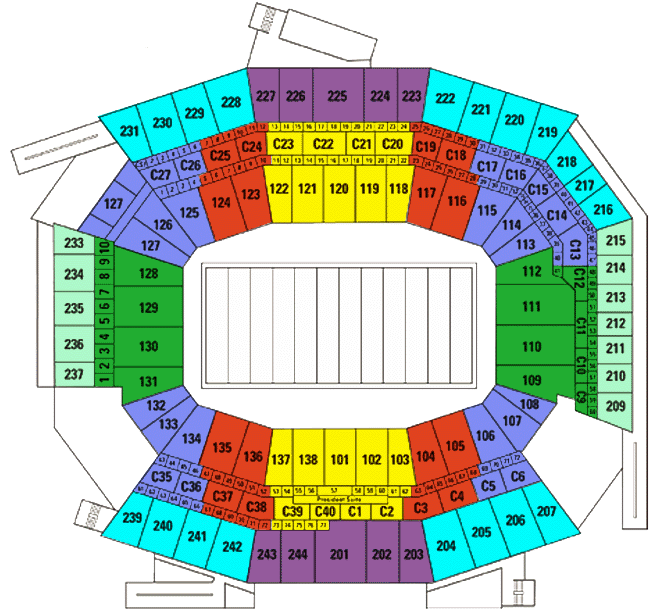 NFL Stadium Seating Charts, Stadiums of Pro Football