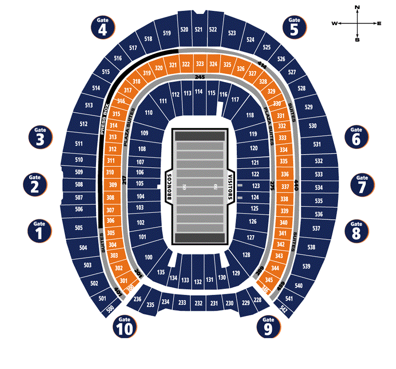 Denver Bronco Seating Chart View