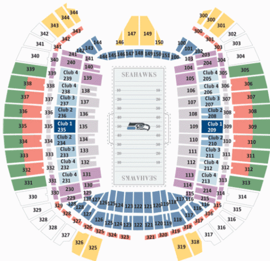 Seattle Seahawks Centurylink Field Seating Chart