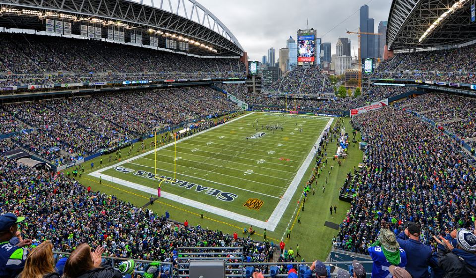 View of the playing field at Lumen Field, home of the Seattle Seahawks - Picture: Mark Whitt