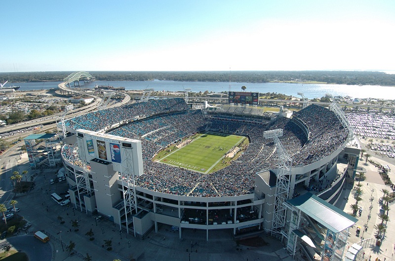 Aerial of EverBank Field, home of the Jacksonville Jaguars