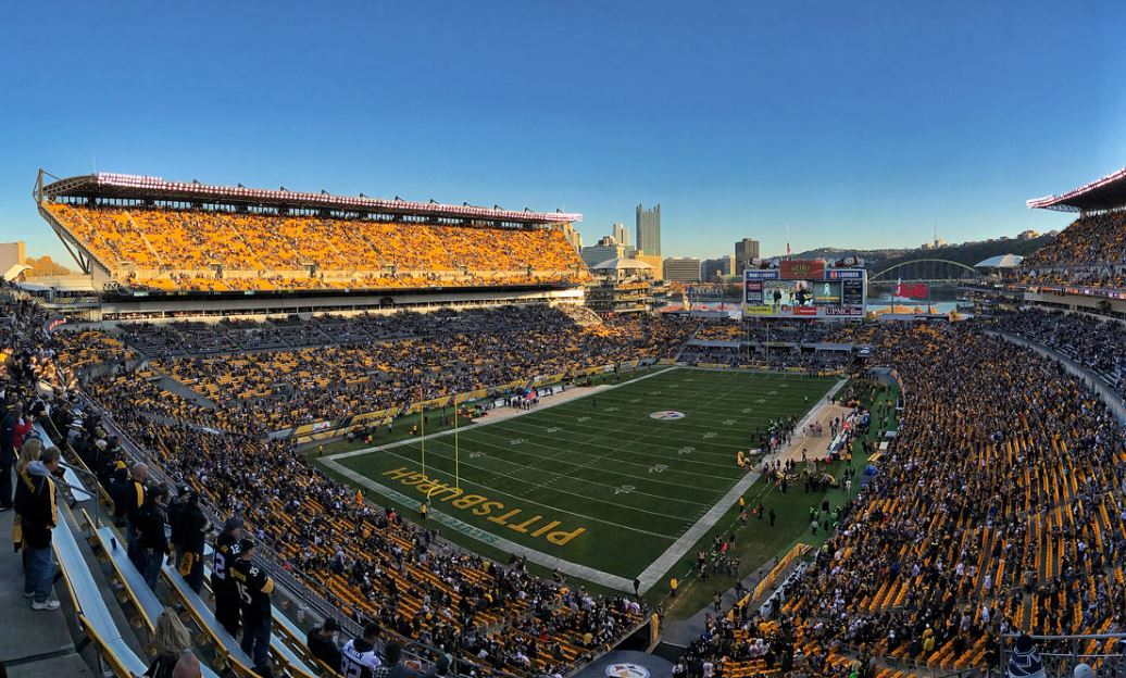 View from the end zone at Heinz Field, home of the Pittsburgh Steelers
