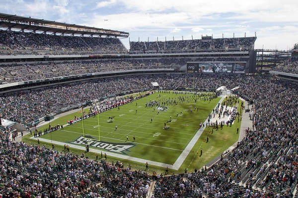 View of the playing field at Lincoln Financial Field, home of the Philadelphia Eagles