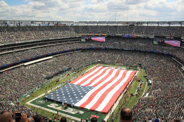View from the upper deck at MetLife Stadium, home of the New York Jets