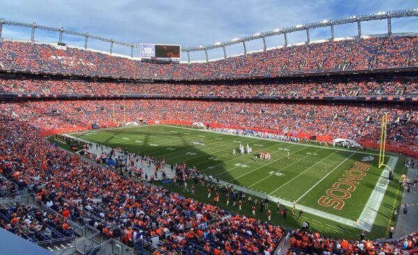 View from the upper deck at Empower Field at Mile High Stadium, home of the Denver Broncos
