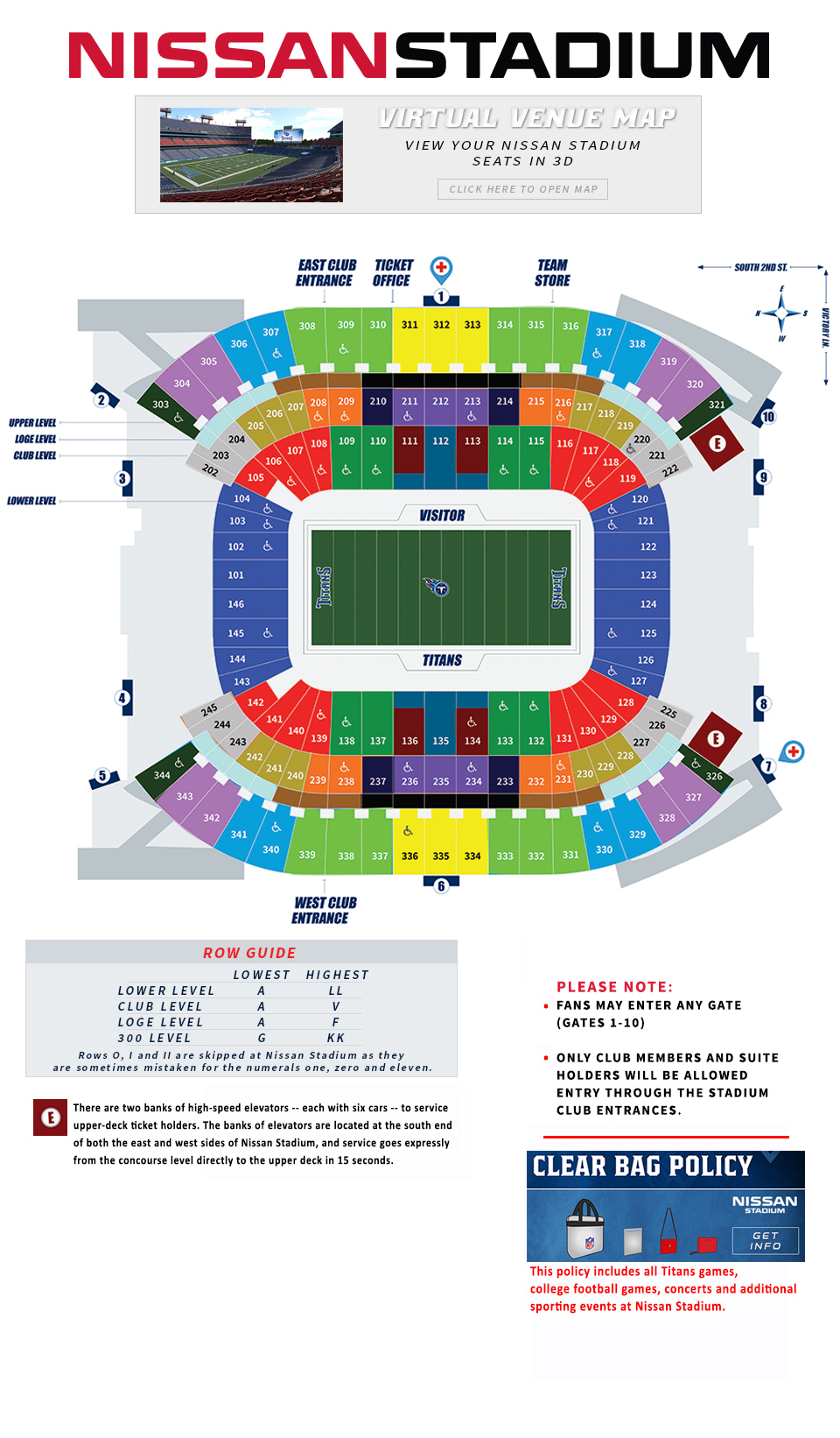 Titans Stadium Seating Chart Rows