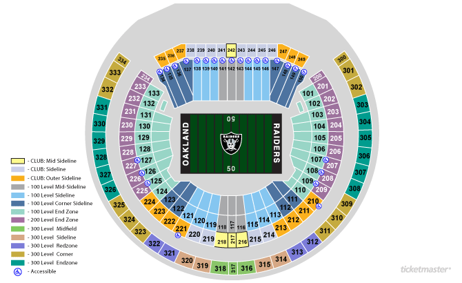 Oakland Coliseum Interactive Seating Chart