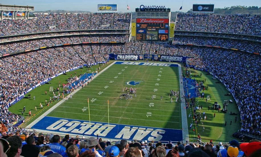 View of the field at Qualcomm Stadium, home of the San Diego Chargers - Picture: Mark Whitt