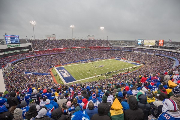 View from the upper deck at Bills Stadium, home of the Buffalo Bills