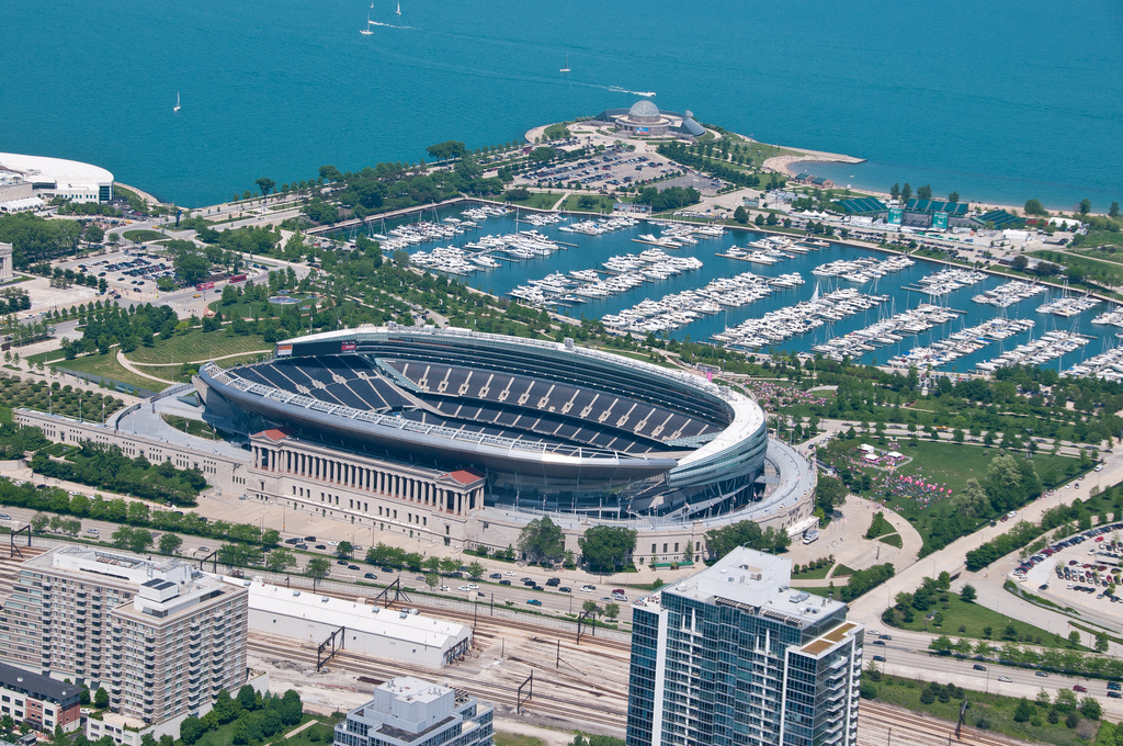 Aerial of Soldier Field, home of the Chicago Bears