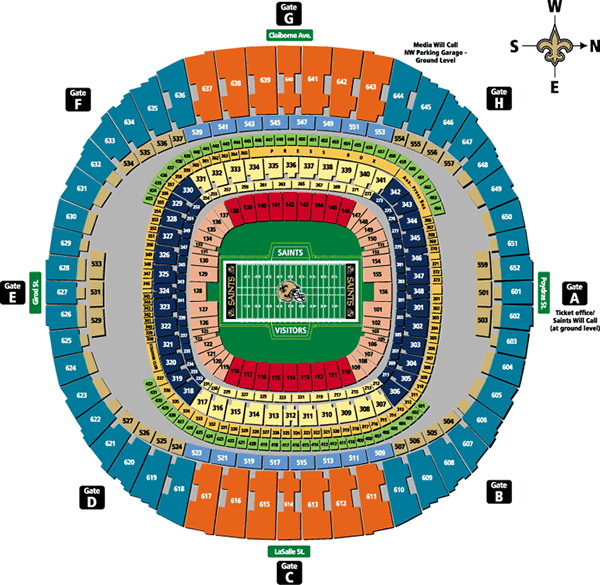 Mercedes Benz Superdome New Orleans Seating Chart