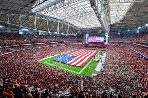 View of the playing field at State Farm Stadium, home of the Arizona Cardinals - Picture Mark Whitt