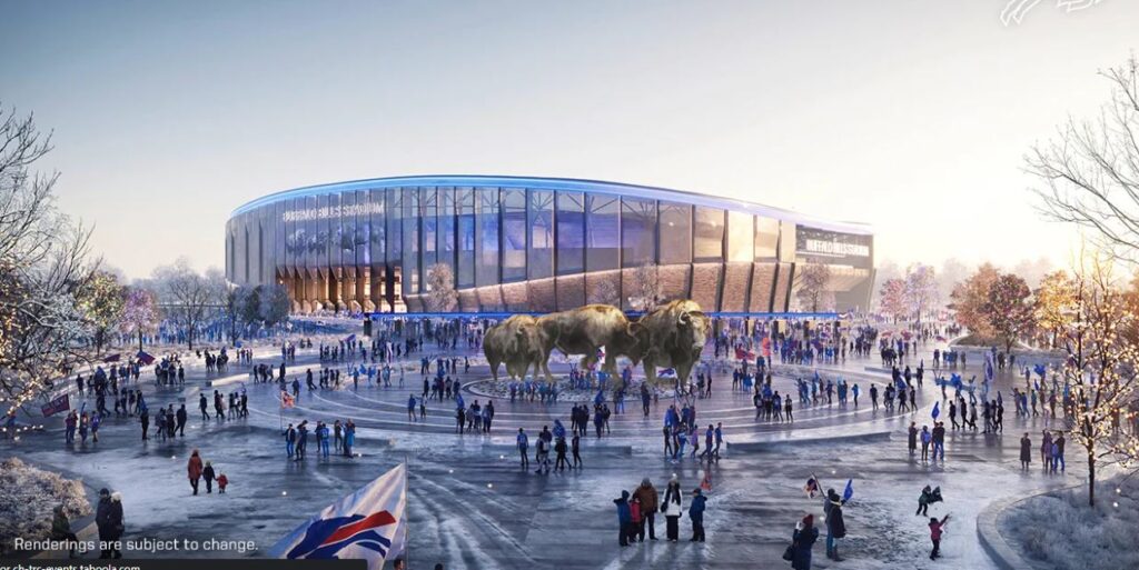 Rendering of a proposed Buffalo Bills football stadium