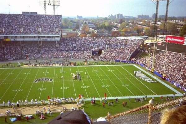 Memorial Stadium, former home of the Baltimore Colts and Ravens