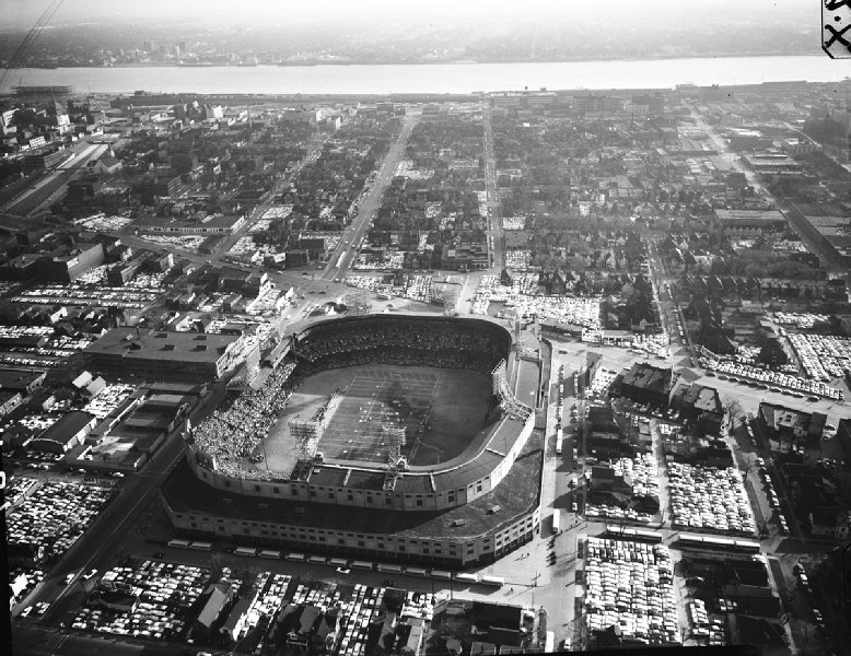 Aerial of Tiger Stadium, former home of the Detroit Tigers