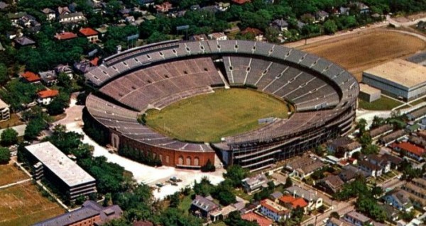 Aerial of Tulane Stadium, former home of the New Orleans Saints