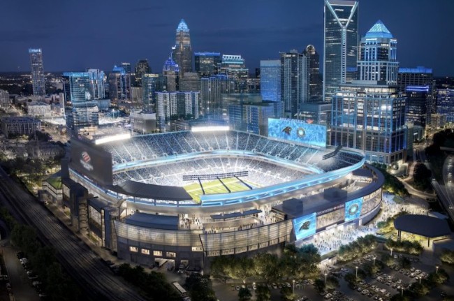 Rendering of Bank of America Stadium renovation project.
